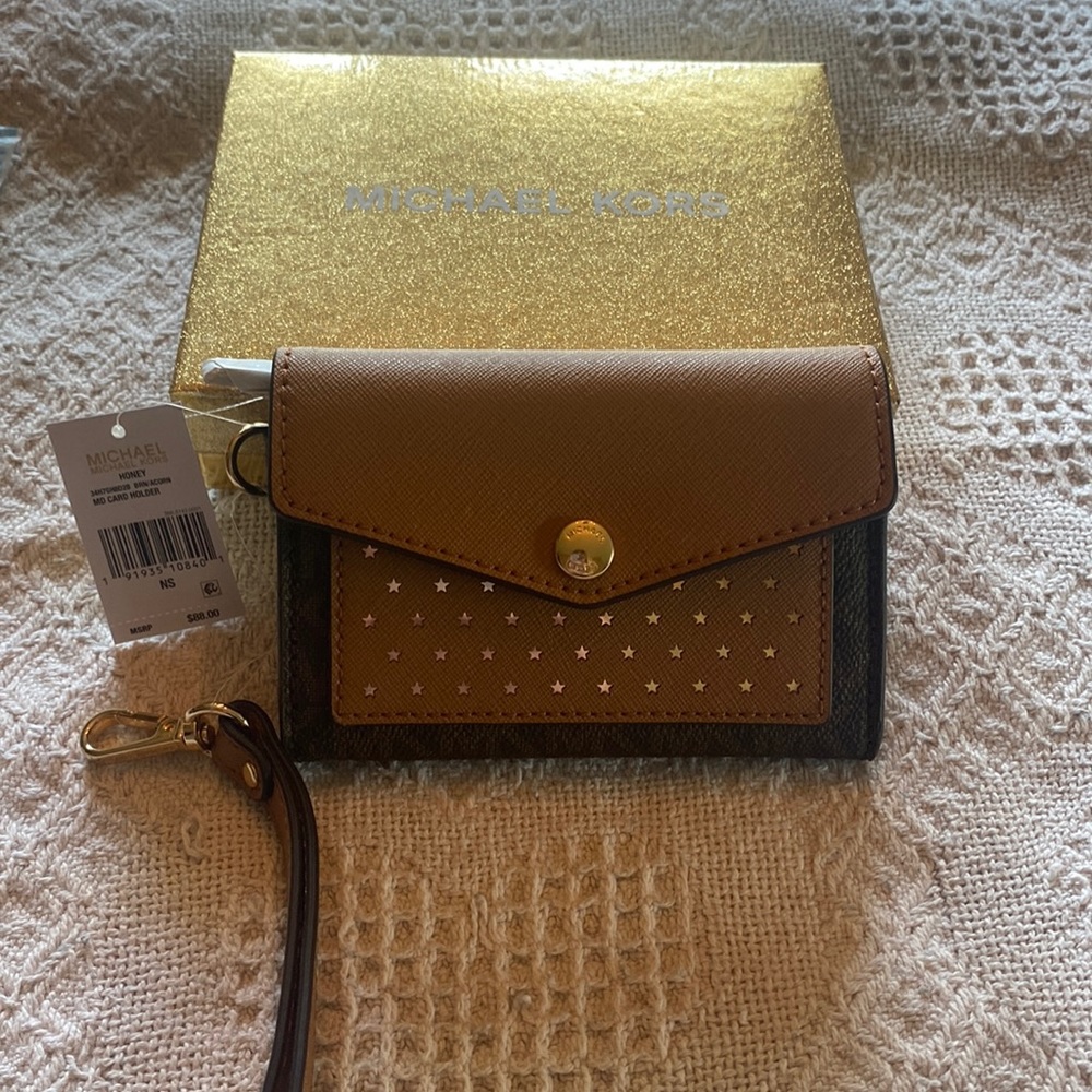 Michael Kors brown leather wallet brand new